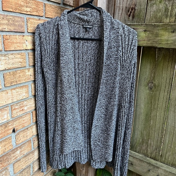 Express Cozy Gray Cable-Knit Cardigan - Picture 1 of 3